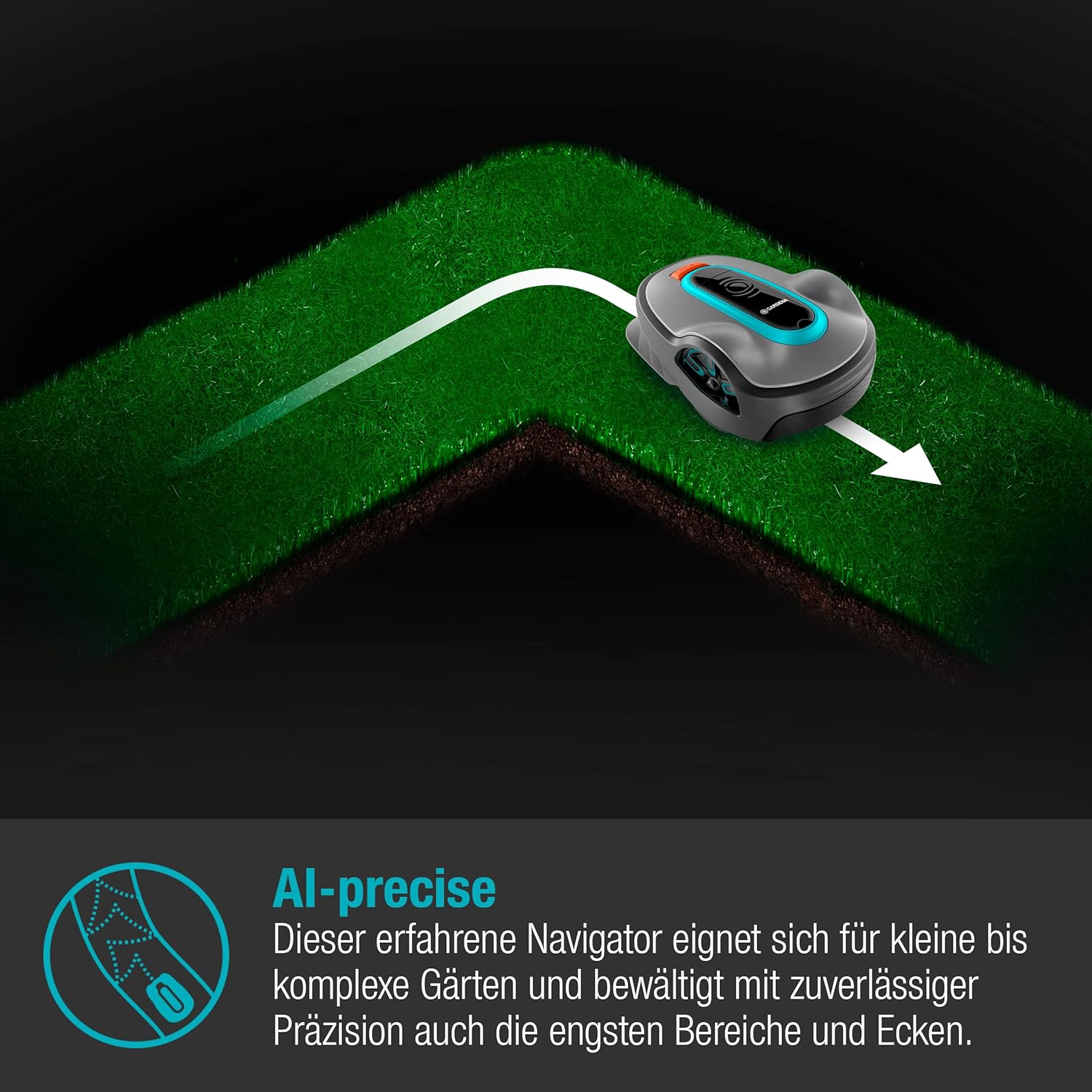 Gardena Robotmaaier SILENO minimo 500 m: intelligente grasmaaier met optimale connectiviteit, programmeerbaar met Gardena Bluetooth-app, DE-versie (15202-20)