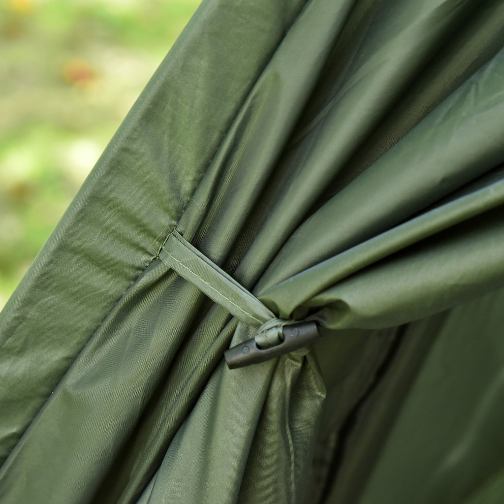 Outsunny Campingbedje met Matras Hoge Slaap Draagbaar, Groen