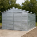 Udendrs metalgarage, gr galvaniseret stl, opbevaring, 490x300x210 cm