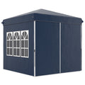 Outsunny 2,5 x 2,5 m Pop-up Paviljoen met Zijwanden en Draagtas, UPF50+ Hoogteverstelbaar Tuinpaviljoen, Donkerblauw