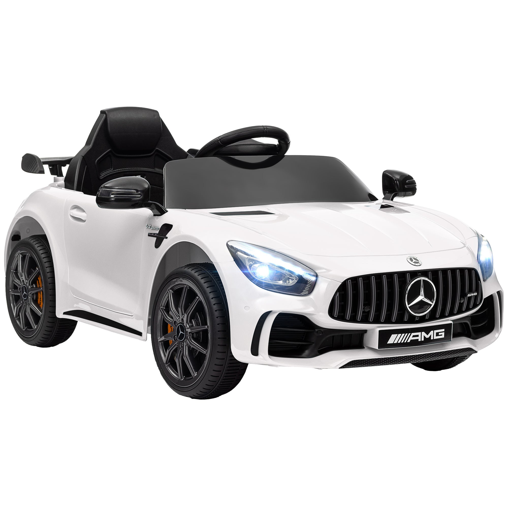 AIYAPLAY Elektrisch Kinderauto, Mercedes, 3-5 km/u, Afstandsbediening, Licht & Muziek, Wit