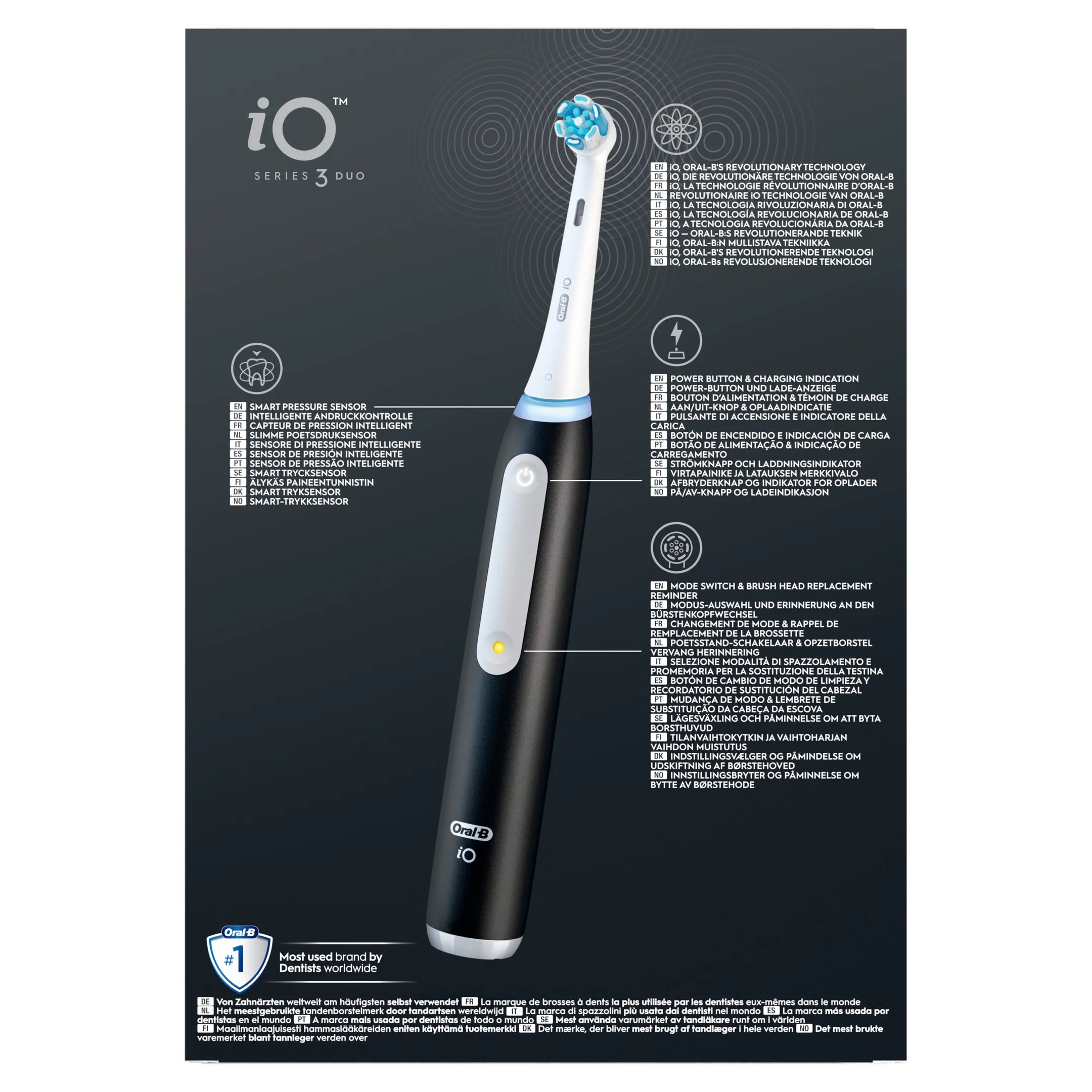 Oral-B Elektrische tandenborstel iO3 Duo Matt Zwart/Ice Blauw + Reisetui