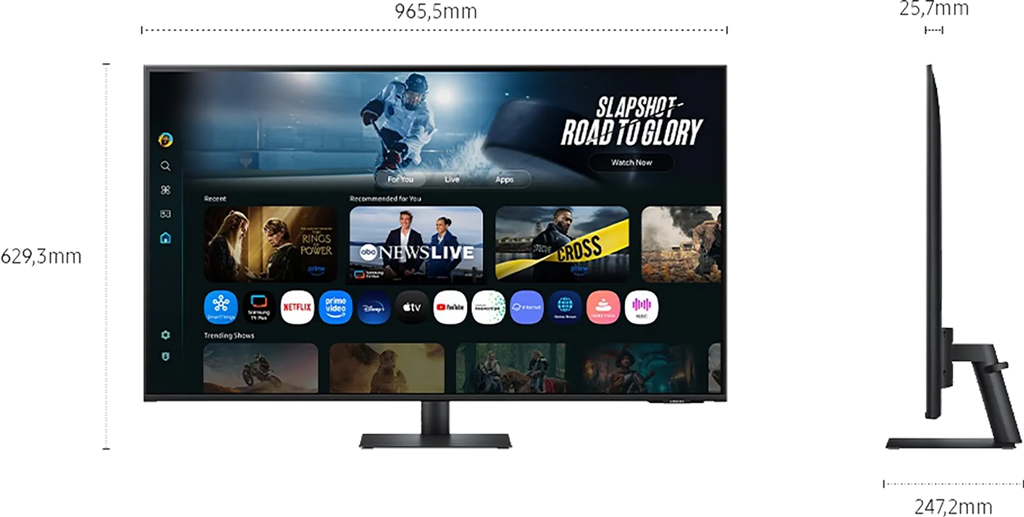 Samsung 43" Smart Monitor M7 M70F Zwart 4K Samsung Vision AI LS43FM702UUXEN