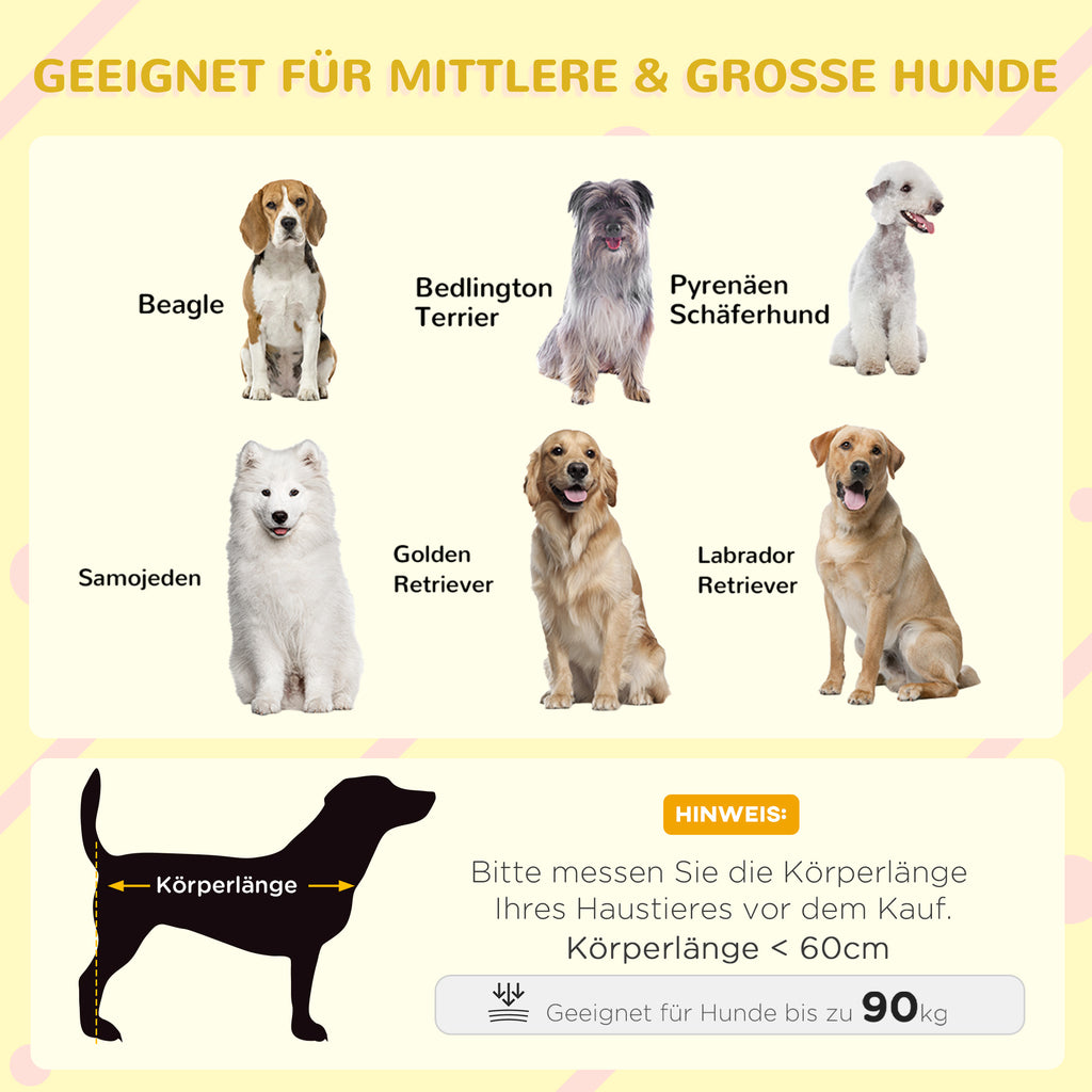 PawHut Hondenhok voor buiten - Inclusief veranda - Weerbestendig - 124 cm x 112 cm x 105 cm - Grijs + Wit