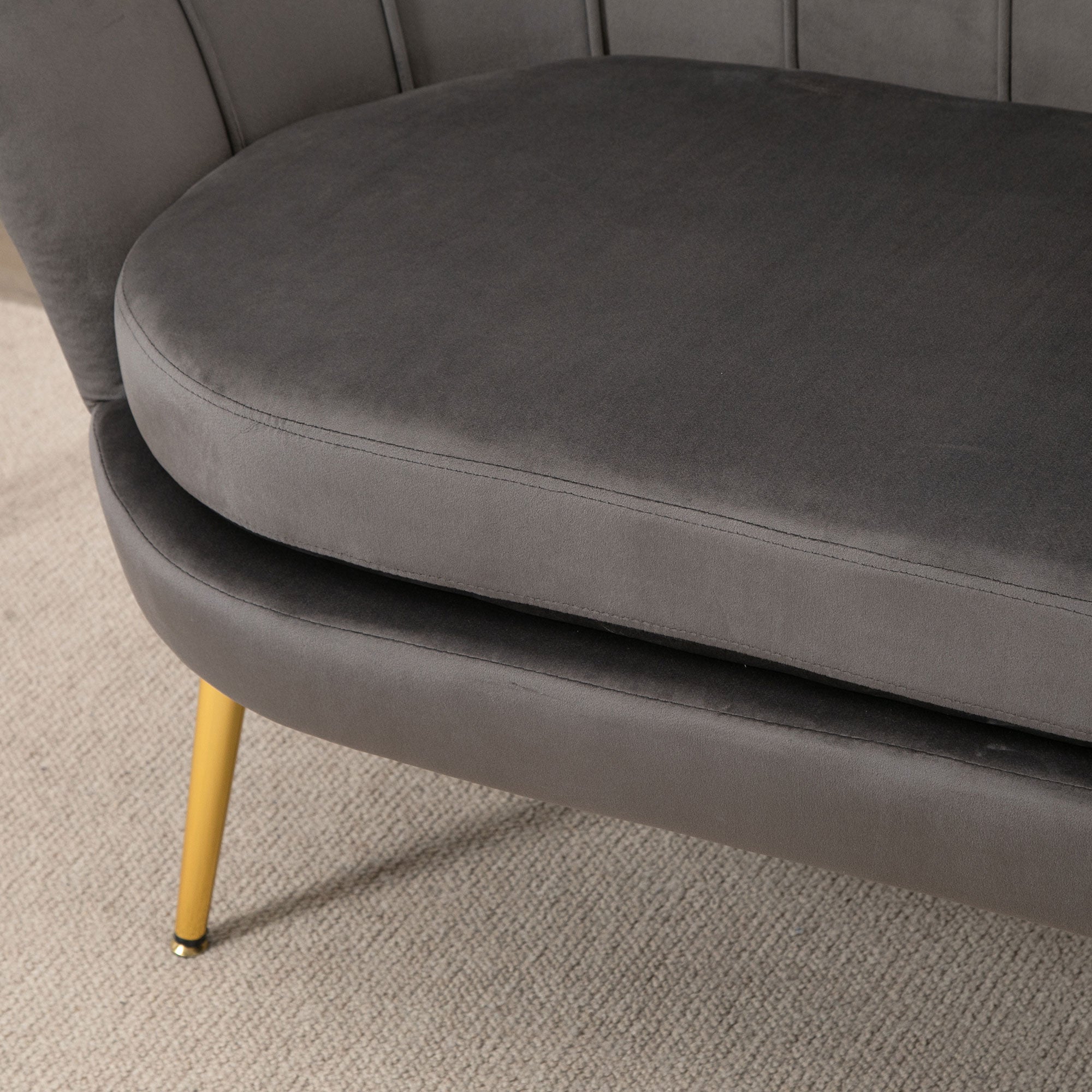 HOMCOM 2-zitsbank bank sofa fluweel velvet touch velours look