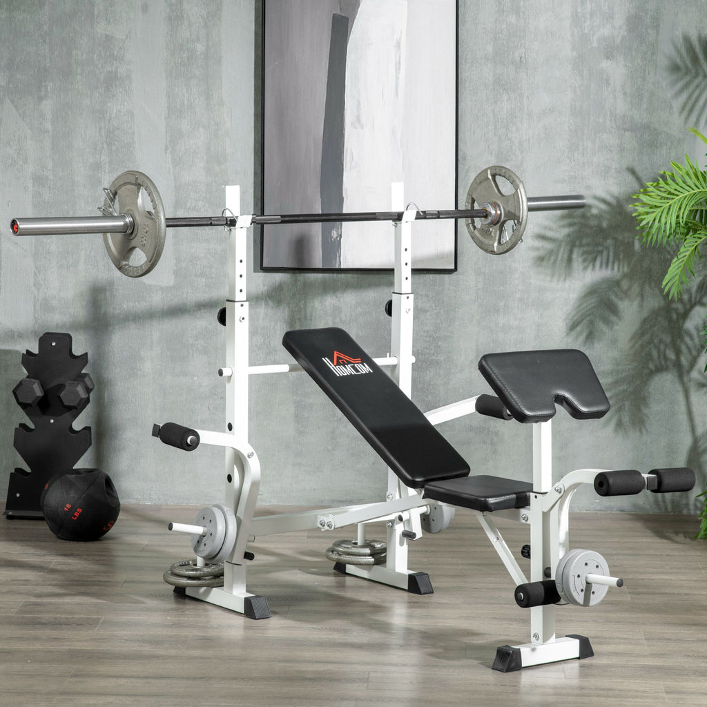 HOMCOM multifunctionele trainingsbank, verstelbare halterbank voor krachttraining