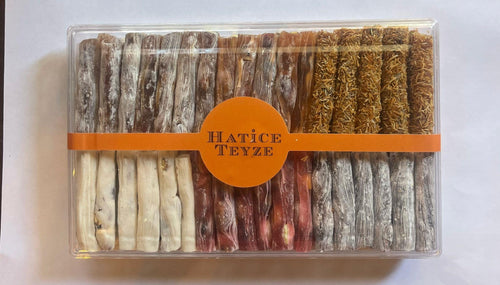 ANTEP FISTIKLI İNCE FİTİL LOKUM - KARIŞIK (HİBİSKUSLU VİŞNELİ, DAMLA SAKIZLI, NARLI, KARADUTLU) - 500 gr